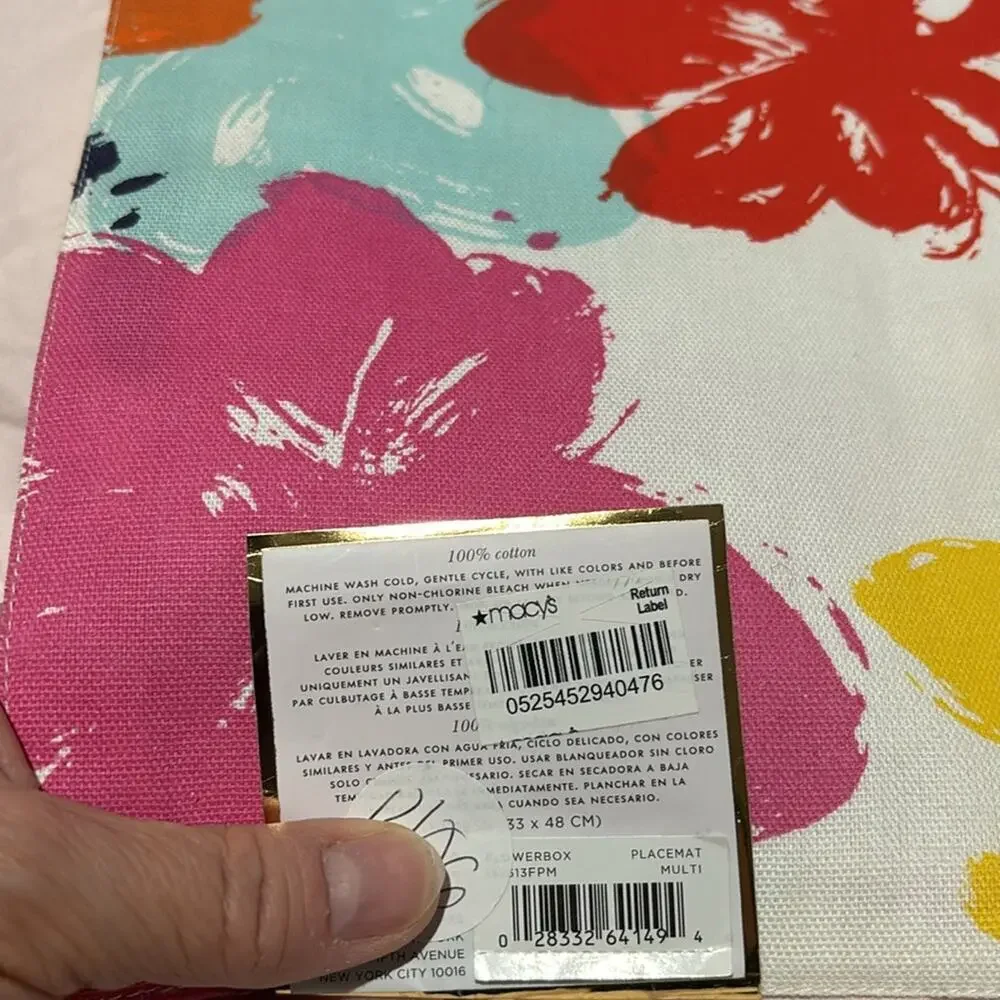 Kate Spade floral placemat flowerbox pattern flower box nwt perfect